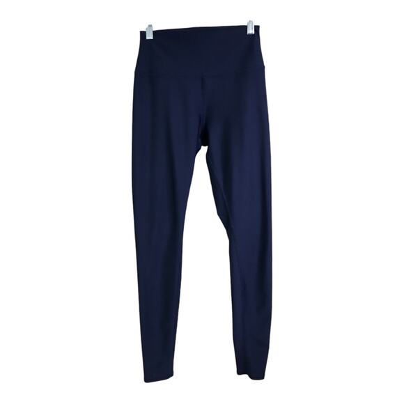 Alo Leggings Womens Sz M Navy Blue Athletic Yoga Elastic High Waist Pull-On - Picture 1 of 6